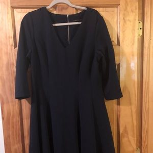 Navy fit and flare dress